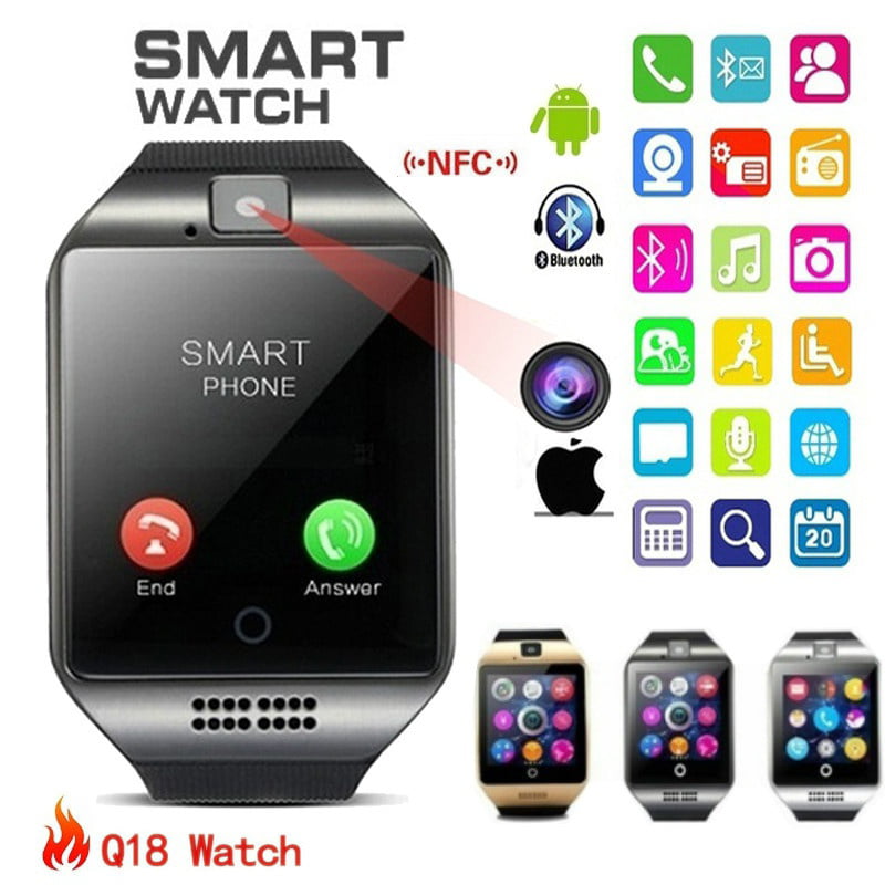 Metropolitan redaktionelle idiom Smart Watch with Camera Q18 Bluetooth Smartwatch SIM TF Card Slot Fitness  Activity Tracker Sport Smart Watch for Android - Walmart.com