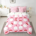 thumbnail image 2 of Feelyou Kawaii Santa Claus Bedding Comforter Set 7-Piece for Child, Pink Christmas Stars King Bedding Sets, Happy New Year Reversible Bed Sheets, Luxury Bedroom Decor, 2 of 7