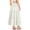 thumbnail image 5 of RUTAYY Women's Skirt High Waisted A-Line Flowy Ruffle Tiered Long Bottom Comfortable Breathablebeach Vacation Clothes, 5 of 7