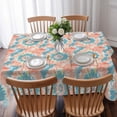thumbnail image 3 of Teal Orange Table Cloth Waterproof Tablecloths, Modern Tie Dyeing Contemporary Abstract Art Tablecloth Dining Table Cover for Kitchen Party Tabletop Outdoor, Rectangle Tablecloth 60x84 Inch, 3 of 9