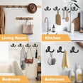 thumbnail image 6 of 10 Pack  Black Heavy Duty Wall Hooks, 20 LB Double Prong Metal Hooks for Hanging, Wall Mounted Organizer for Entryway, Closet, Garage, Bathroom, Kitchen, 6 of 7