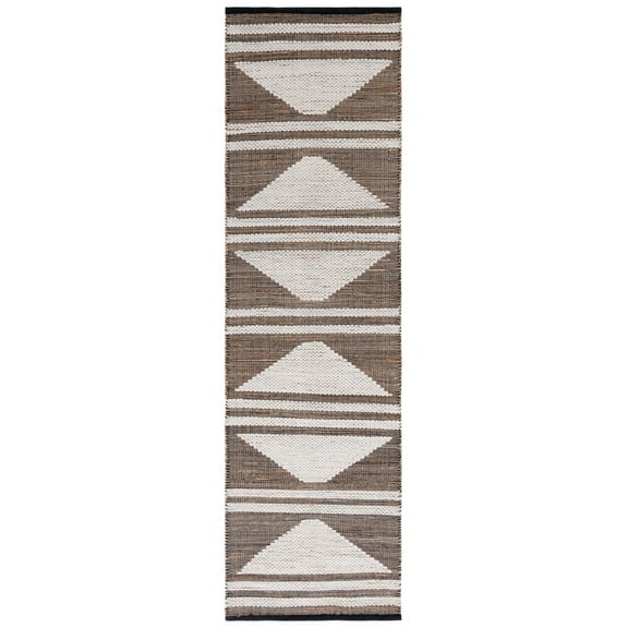 SAFAVIEH Natural Fiber Liz Geometric Runner Rug, Natural/Ivory, 2'3" x 8'