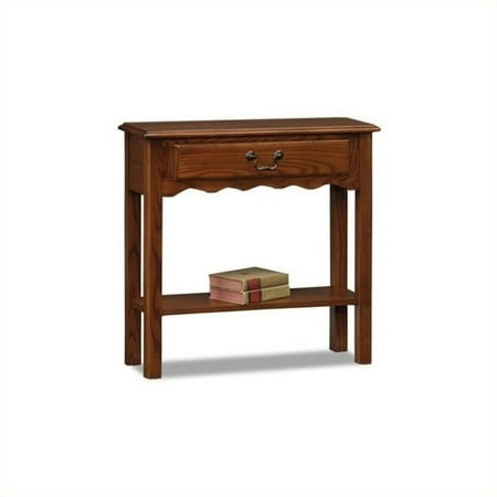 Oak Set Console Table - Bowery Hill Wave Console Table in Medium Oak