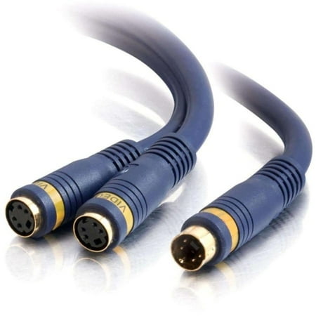 - C2G 29164 C2G 1ft Velocity One S-Video Male to Two S-Video Female Y-Cable - mini-DIN Male S-Video - mini-DIN Female S-Video - 1ft - Blue