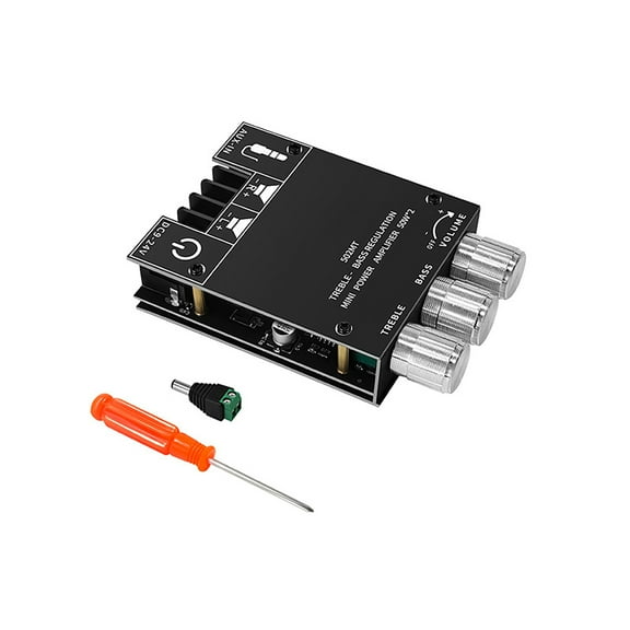 Bluetooth 5.0 Stereo Amplifier Board 15m Range Over-current Protection DC9~24V Power Supply