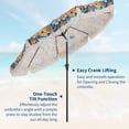 thumbnail image 4 of 9FT Outdoor Market Umbrella with Crank Handle, Push-Button Tilt, 8 Fiberglass Ribs, Sturdy 1.5" Steel Pole, Tassel Fringe for Patio, Pool, and Garden, 4 of 10