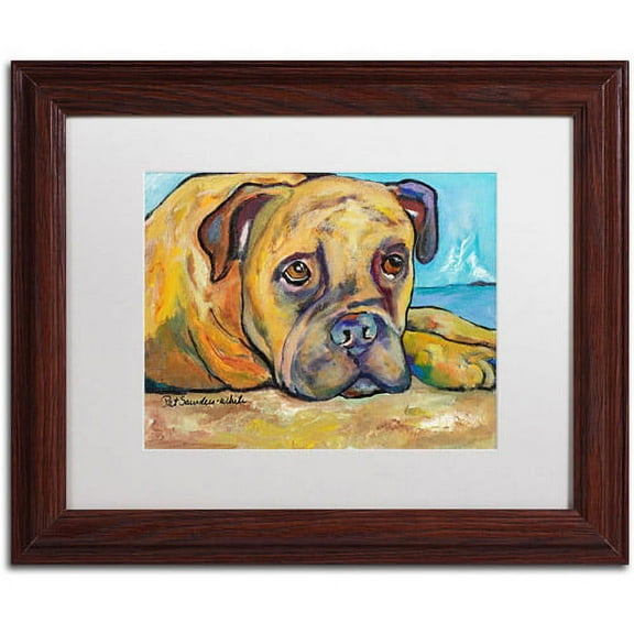 Trademark Fine Art "Lexie" Canvas Art by Pat Saunders-White, White Mat, Wood Frame