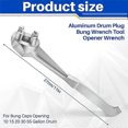 thumbnail image 3 of Drum Wrench, Aluminum Drum Plug Bung Wrench Tool Opener Wrench for Bung Caps Opening 10 15 20 30 55, 3 of 5