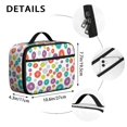 thumbnail image 6 of Geometric Flower and Dahlia White Insulated Lunch Bag Teens,Bento School Lunch Bag for Teens for Work,Picnic or Travel 10.6x7.7x4.3 Inches,12 Can Capacity, 6 of 6