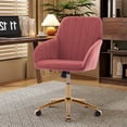 thumbnail image 5 of Xukmct Velvet Office Chair Task Chair with Wheels, 360 Degree Swivel Computer Chair Desk Chair for Living Room, Bedroom, Office, Rose Red+Gold, 5 of 10