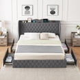 thumbnail image 2 of Danolapsi 46.1" Velvet Upholstered Platform Bed Frame, King, 2 of 8