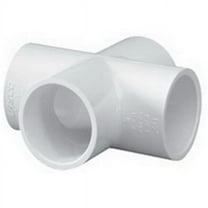 PVC Cross, Socket x Socket x Socket x Socket, 3/4 in Pipe Size