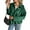 Dark Green, variant on Long Sleeved Women Spring Fall Faux Suede Bomber Jackets Turn-down Collar Casual Lapel Zipper Jacket