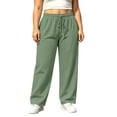thumbnail image 3 of TaTaai Womens Plus Size Solid Drawstring Elastic Waist Sweatpants with Pockets Loose Casual Trousers Bottoms for Daily Home, 3 of 8