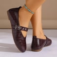 thumbnail image 4 of Miluxas Mary Jane Shoes Women Ballet Flats Round Toe Flat Womens Dressy Shoes Red 9(42), 4 of 7