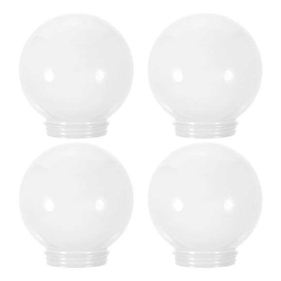 Nestingho 4Pcs White Acrylic Globe Shade Replacement for Outdoor Decorative Lamp Post and Wall Fixtures