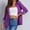 Purple, variant on Babysbule Womens Coats Women Business Attire Solid Color Stitching Stripe Long Sleeve Pocket Cardigan Coat Top