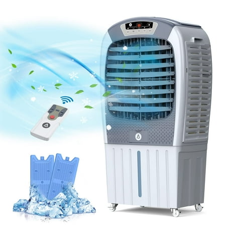 

3 in 1 Evaporative Cooler 3500CFM Cooler Portable Air Conditioners with Remote and 10.5 Gallon Tank Cooling Up to 2000 Sq.ft for Backyard Garage Outdoor Indoor 2 Big Ice Packs