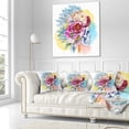 thumbnail image 3 of Designart Skull and Flowers - Floral Throw Pillow - 18x18, 3 of 5