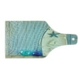 thumbnail image 2 of Nautical Cutting Board, Sea Objects on Wooden Backdrop Vintage Boat Starfish Shell Fishing Net Photo, Decorative Tempered Glass Cutting and Serving Board, Wine Bottle Shape, Blue White, by Ambesonne, 2 of 5
