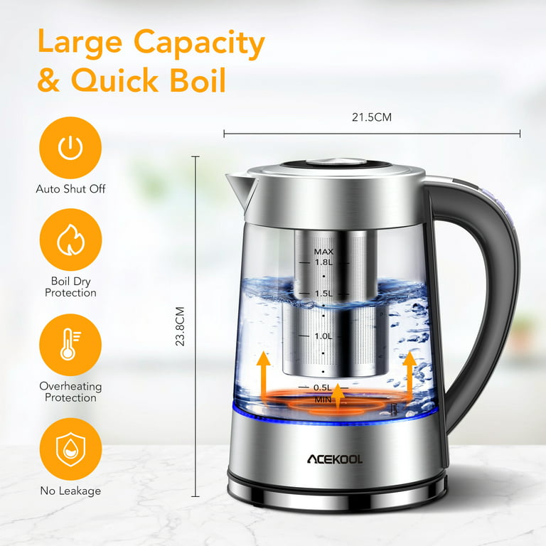 Electric Kettle With 12 Temperature Settings And 24 Hour