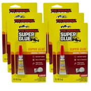 Super Glue Original Formula, 0.1 OZ - Clear Glue for Plastic, Wood, Ceramic Glue Repair - Heavy Duty, Strong Adhesive - Multipurpose Super Glue for Rubber,  Shoes and More, 6 Packs
