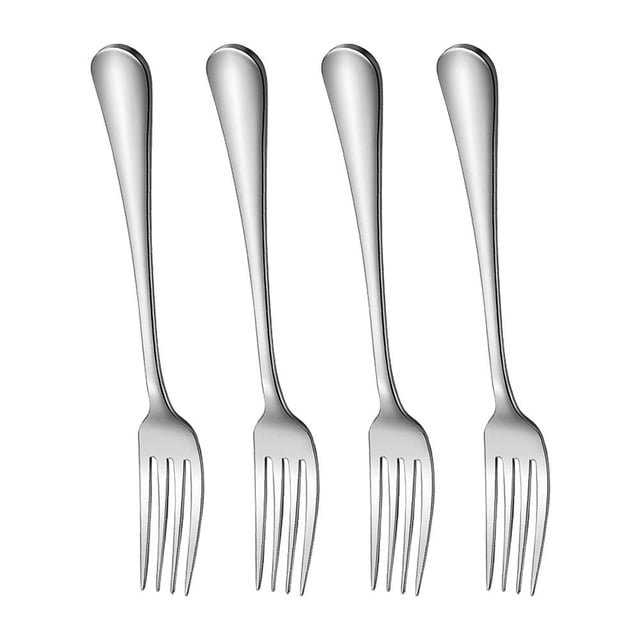 Tenedores de postre Tenedores de fruta de acero inoxidable Juego de servir Paquete de 4 cubiertos finos