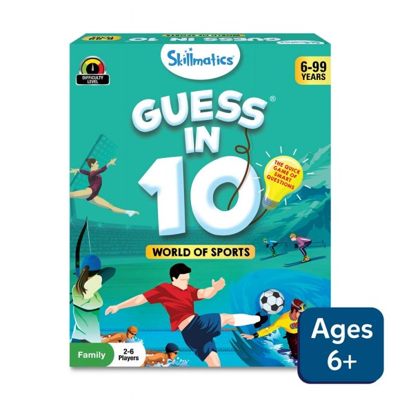 Skillmatics Guess in 10: World Of Sports | Trivia card game (ages 6+)