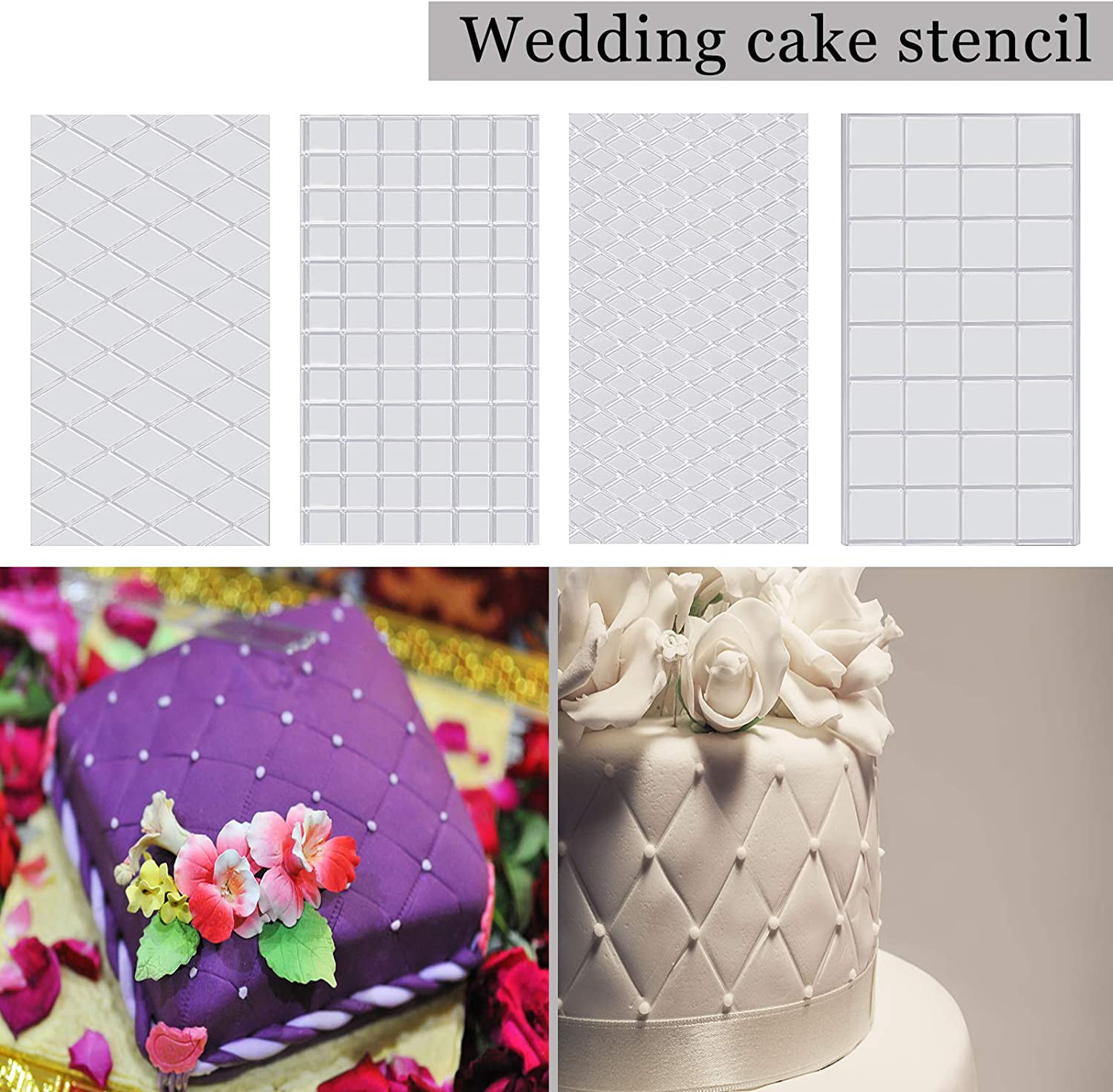 16 Pieces Cake Decoration Stencils Cake Decoration Templates Wedding Cake Decorative Flower Edge Molding Baking Tool for Cupcake Wedding Cake Decoration Supplies 