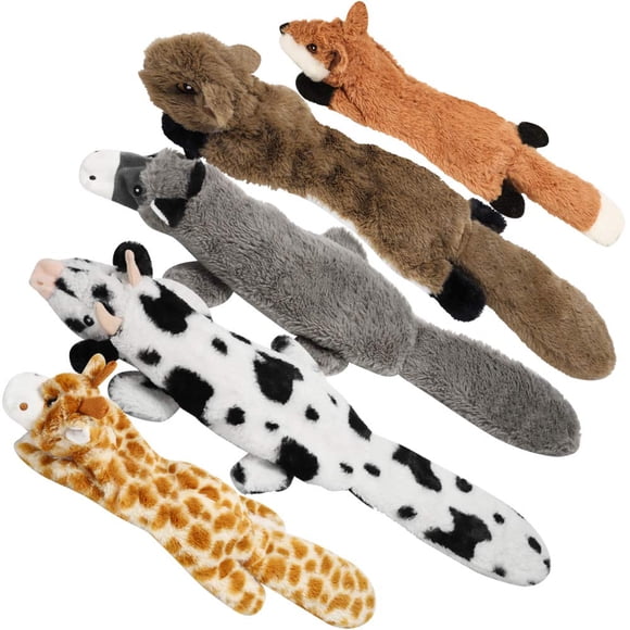 Peluche arrugado Dog Squeaky Toys Nocciola para perros, 5 unidades
