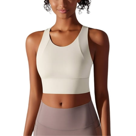 CHGBMOK Tank Top for Women Fixed Cup Integrated Sports Top Sports Bra Beautiful Back Fitness Yoga Suit Top Sizes S