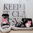 thumbnail image 1 of Zapatos de lona negros para niña, zapatillas altas de tela con melodía fresca para primavera y otoño, zapatillas de deporte para mujer a la moda 2024, 1 of 4