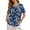 Blue Pine Tree, variant on Xoenoiee Hummingbird Flower Print Womens Cotton Linen Shirts Short Sleeve Crewneck Blouse Button Decor Casual Loose T Shirt Tunic Tops for Summer Spring, S