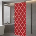 thumbnail image 3 of Window Privacy Film Red Moroccan Stained Glass Window Film Decorative Sun Block Window Cover Morocco Ethnic Abstract Quatrefoil Grid Window Clings Static Adhesive Sticker for Bathroom 23.6"x59", 3 of 7