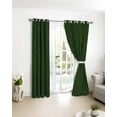 thumbnail image 4 of Fsddascl Solid Dark Green Blackout Curtains for Bedroom/Living Room, Thermal Insulated Kitchen Curtains, Retro Minimalism Abstract Denim Texture Grommet Darkening Window Treatment Drapes 27.5"x39"x2, 4 of 8