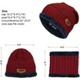 thumbnail image 6 of Sinhoon Mens Womens Winter Beanie Hats Scarf Set Warm Knit Hat Thick Fleece Lined Slouchy Cap Neck Warmer (Red), 6 of 9