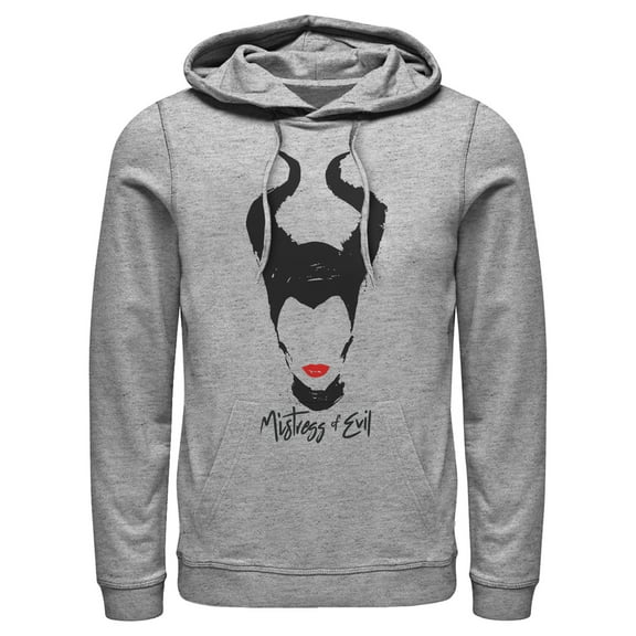 Men's Maleficent: Mistress of All Evil Lips No Eyes Pull Over Hoodie Athletic Heather 2X Large