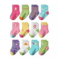 thumbnail image 2 of Caqnni Boys Girls Socks Kids Pink Crew Athletic Socks with Hearts Striped 12 Pairs for Children 4-12 Years Children's Gift All Seasons SOFT & COZY Indoor&Outdoor Wear,1-3 Years, 2 of 3