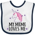 thumbnail image 3 of Inktastic My Meme Loves Me Girl Unicorn Girls Baby Bib, 3 of 4