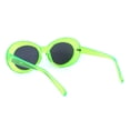 thumbnail image 4 of Womens Mod Thick Plastic Oval Round Designer Sunglasses Dark Green Black, 4 of 4
