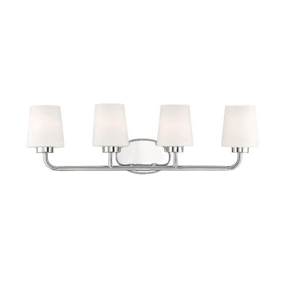 4 Light Vanity Light-Transitional Style with Modern and Mid-Century Modern Inspirations-9 inches Tall By 31 inches Wide-Polished Nickel Finish Bailey