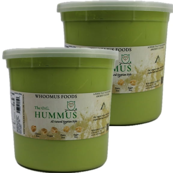 Whoomus All Natural Gourmet Original Hummus Flavor  - Party Size, 64oz, 2 Pack