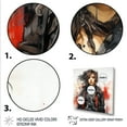 thumbnail image 3 of Designart "Rebellion Portrait of Punk Woman in Black and Red III" Fashion Framed Wall Art - Modern Black Fashion Illustration Entryway Framed Wall Art Print, 3 of 6