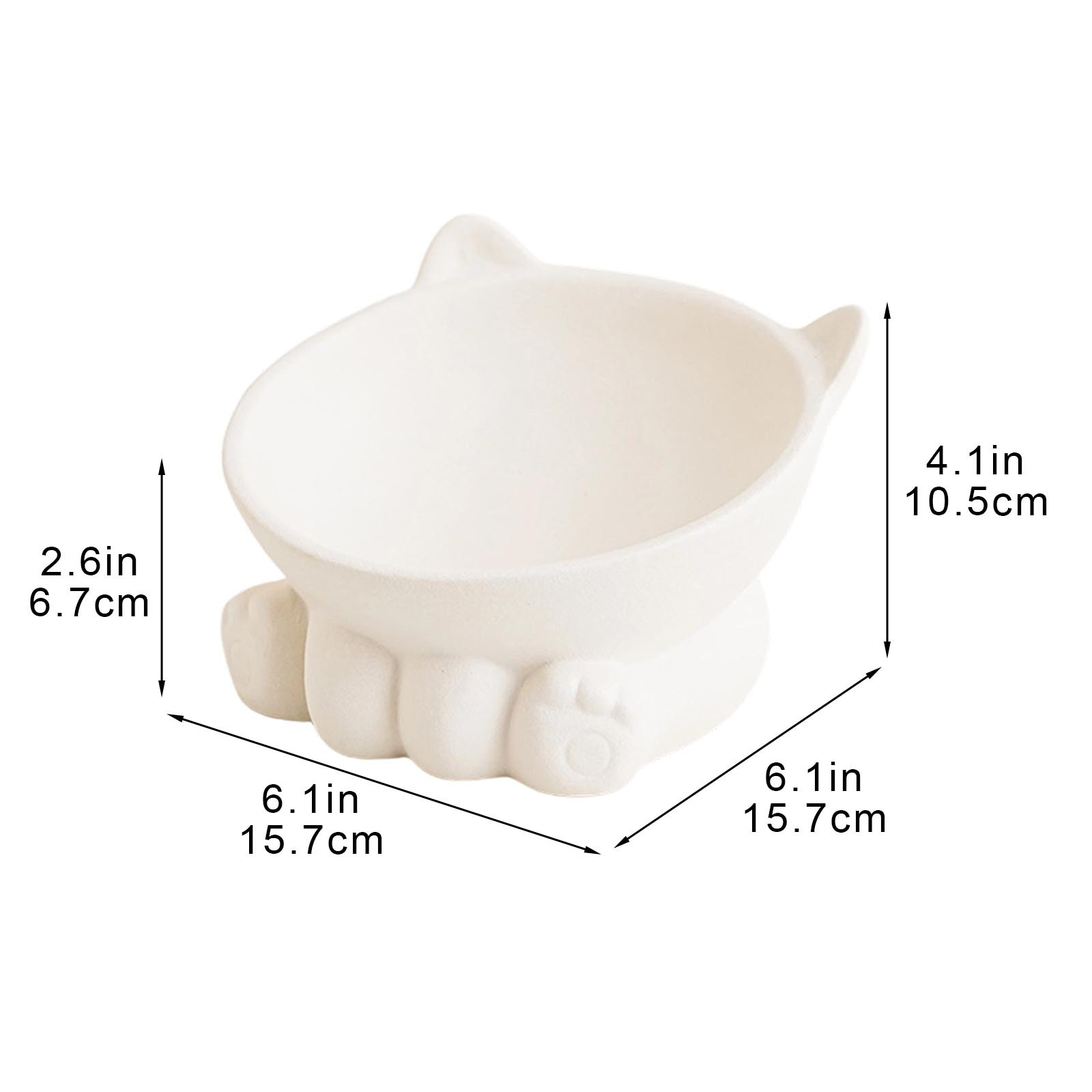 Cute Anti-Choke Cat Bowl with Cervical Spine Protection, Non-Spill and Non-Tip Design, Prevents Black Chin, Ceramic Material