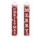 thumbnail image 2 of Cortina de puerta de pareado navideño - Cubierta de puerta de poliéster en pack de 2 con agujeros colgantes, decoración navideña roja y verde de 30x180 cm para festividades y fiestas de primavera, 2 of 6