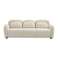 thumbnail image 5 of Christopher Knight Home 78" Modern 3-Seater Sofa, Petal-Inspired Upholstered Couch with 3 Pillows, Beige, 5 of 6