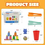 BMAG 60 Pcs Counting Bears Sets with Matching Sorting Cups, STEM Educational Toys for Toddler Preschool