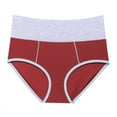 thumbnail image 3 of Women's High Waisted Cotton Underwear Soft Breathable Panties Stretch Briefs Regular & Plus Size 3 Pack, 3 of 6