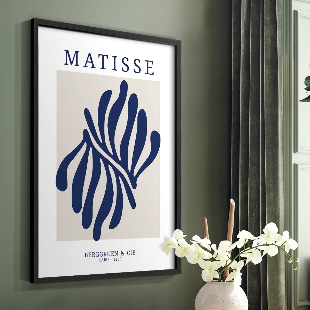 Matisse CDXII in Black Solid Wood Framed Print No Nail Hanging