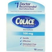Colace Stool Softner 100 mg Capsules 10 ea (Pack of 3)